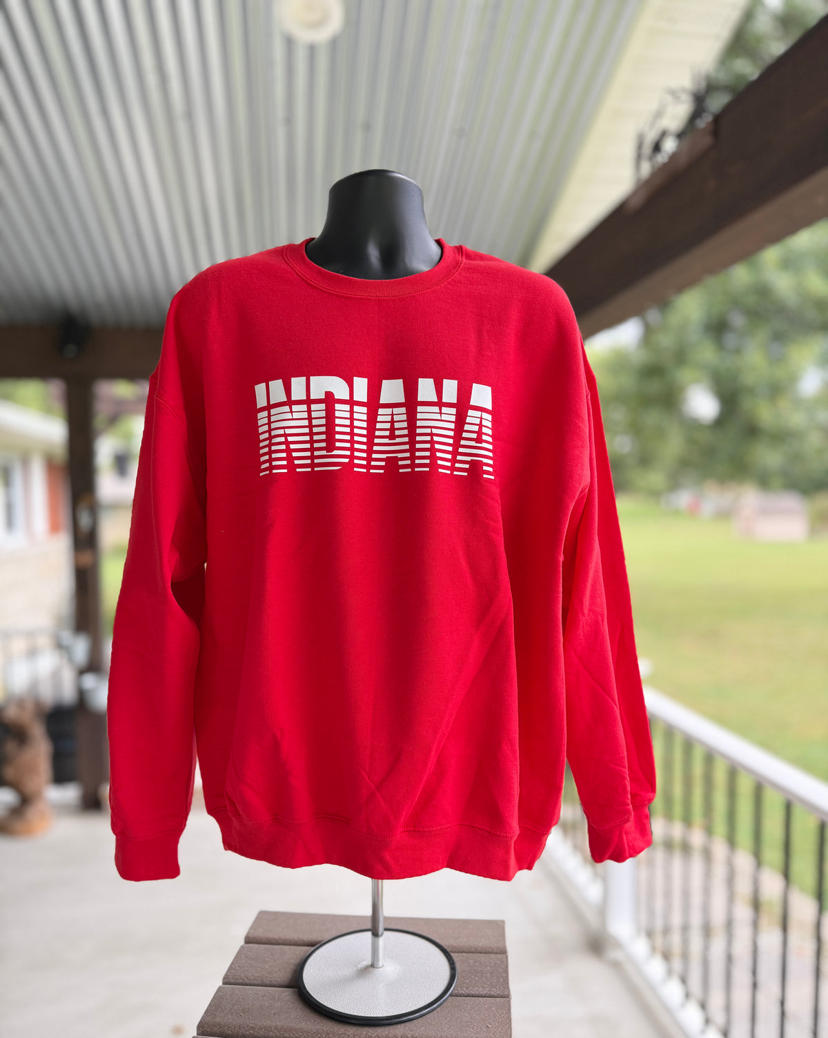 Indiana Stripe Letter Crewneck